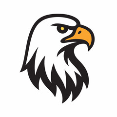 Obraz premium Bold eagle head icon, powerful national symbol