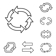Fototapeta premium Merging arrows icon depicting a convergence point on white background