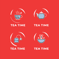 Stylized tea icons Vector illustration.eps