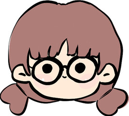 Face of a girl wearing glasses