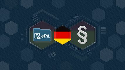 Elektronische Patientenakte (ePA), Deutschlandflagge und Paragraphenzeichen: Gesetzliche Grundlage