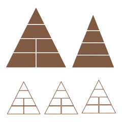 Abstract geometric shape of building or house in brown color