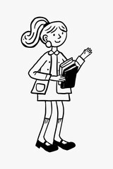 Hand Drawn Black Line Character Illustrations