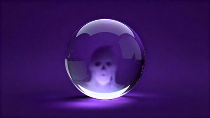 Mystical Crystal Ball Halloween Aubergine Purple Witchy Minimalist Background