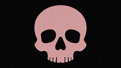 Pink Skull Pinkoween Halloween Dusty Rose on Black Minimalist Chic Background Aesthetic