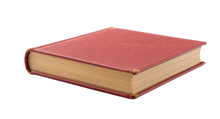 Book with a Red Cover on White Background