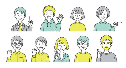 Set of Diverse People Avatars