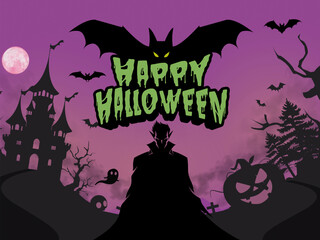 halloween background with haunted house