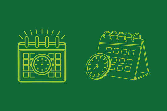 Minimal Calendar Clock Icon for Event Scheduling and Reminders