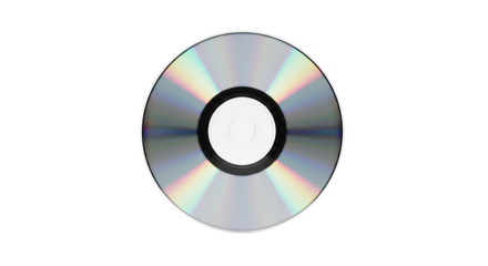 CD or DVD on white background