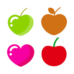 Vibrant Shaped of Cherry Fruit Icons Collection vector art illustration