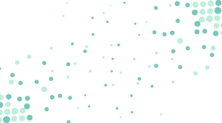 A clean, crisp white backdrop showcases scattered teal and light blue circles, some clustered at the corners, providing a modern, minimalist pattern ideal for versatile backgrounds