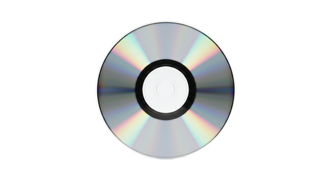 CD or DVD on white background