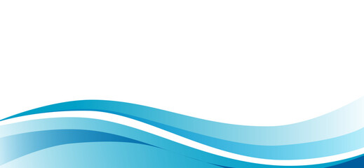 Waves of varying shades of blue ripple across the bottom of the image, creating a soothing aquatic backdrop, balanced by a large expanse of clean white space for text or other design elements