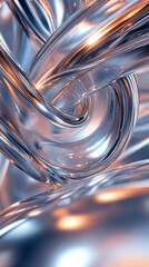 Abstract 3D rendering of twisted lines, creating a modern futuristic shape, ideal for digital backgrounds, creative designs, technology visuals, and contemporary illustrations.
