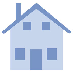 Simple illustration of a house with two stories. Abstract home design concept for real estate and urban development background.