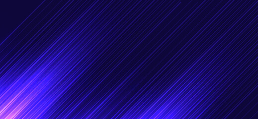 Illuminated diagonal lines across a deep blue background create a vibrant and modern abstract design, ideal for presentations, wallpapers, and tech-themed projects with a luminous feel