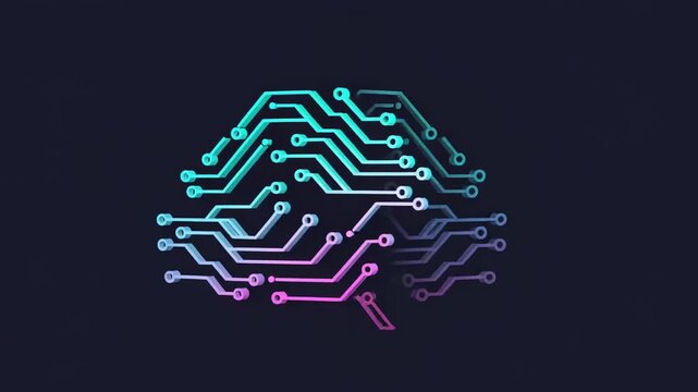 Abstract digital circuit design with vibrant colors