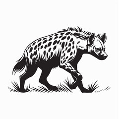 Hyena Predator Animal Walking Wild and Aggressive Vector Image