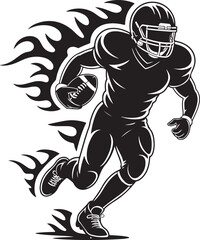 Fototapeta premium Dynamic football player running with the ball fast