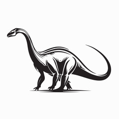 Iguanodon Dinosaur Silhouette Simple Vector Image for Kids Design