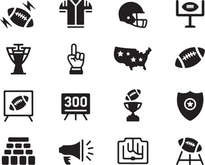 Exciting American football icons for your designs