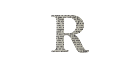 Letter R Cut Out From Old Paper with Shadow