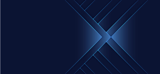 Dark blue geometric background features angled lines and arrow shapes with a subtle glow, creating a modern, stylish backdrop for presentations and digital designs