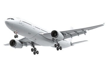 Obraz premium White airplane in flight