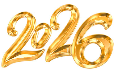 Happy New Year Number 2026 3d Render