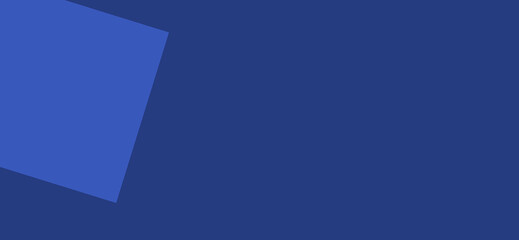 This minimalist design showcases two shades of blue, with a large geometric shape positioned against a darker backdrop, creating a simple yet modern abstract composition