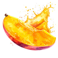 Juicy Mango Slice with Splash of Juice.
