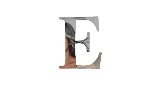 Paper Collage Letter E with a Textured Design