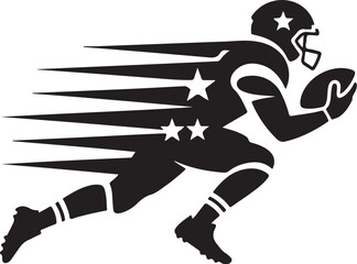 Fototapeta premium American football player with speed effect logo