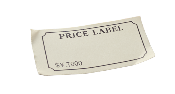 Price Label with Vintage Stamps and Paper Background