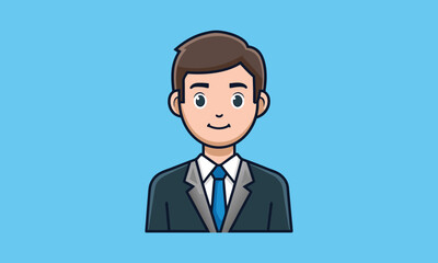 Young Smiling Businessman in Suit Avatar Portrait	