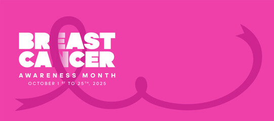 Pink ribbon Breast Cancer Awareness.  Vector illustration.