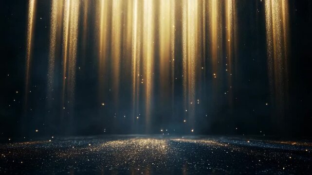 Sparkling stage lights with golden glitter
