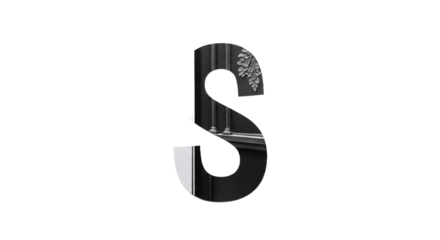 S Letter with a Monochrome Interior Design Aesthetic