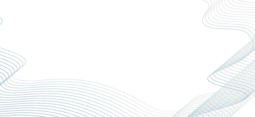 A minimalist graphic design features flowing, delicate teal lines forming a serene wave pattern against a clean white background, offering a sophisticated and soothing visual experience