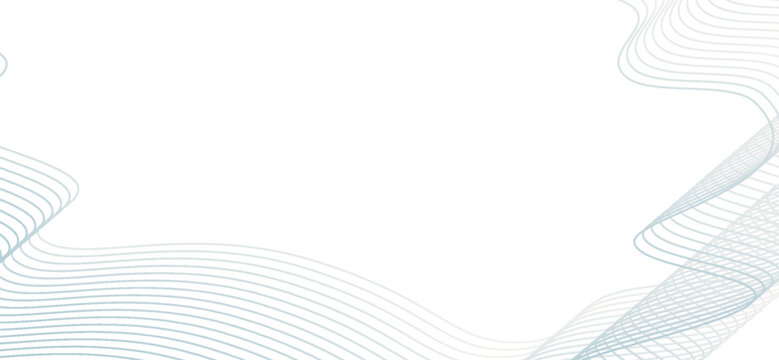 A minimalist graphic design features flowing, delicate teal lines forming a serene wave pattern against a clean white background, offering a sophisticated and soothing visual experience