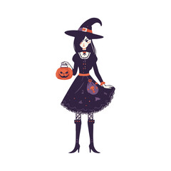 Halloween witch illustration design