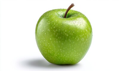 Fresh green apple isolated on clean white background