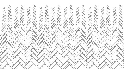 A geometric black and white pattern features repeating herringbone shapes that decrease in size towards the top, creating a visually appealing, dynamic background ideal for textures