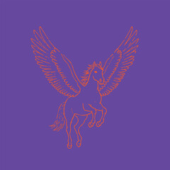 Obraz premium Elegant Pegasus with Outstretched Wings in a Mystical Setting, Symbolizing Freedom and Imagination