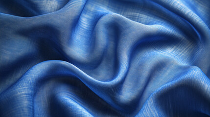 Obraz premium Close-up of blue fabric texture showcasing woven pattern, ideal for backgrounds, textile design, fashion, and interior decor projects. 