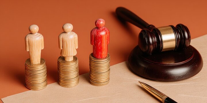 Professional Financial Services Concept with Wooden Family Figures on Coins Modern Tax Benefits and Government Aid for Family Welfare Marketing