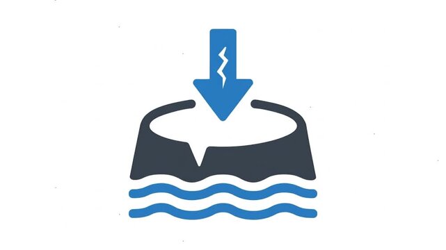 Water absorption into tree stump animation icon.