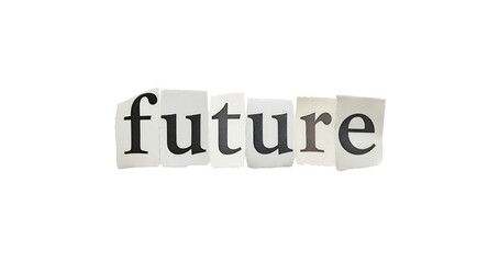 Word Future Cut From Paper