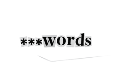 Words and asterisks cut from paper against a white background, communication concept